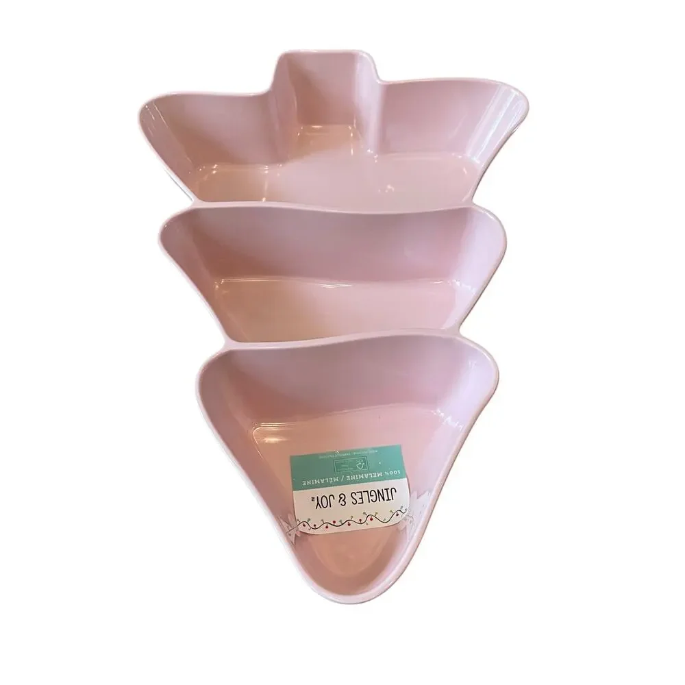 Jingles & Joy Pink Christmas Tree 3 Section Server Tray 20